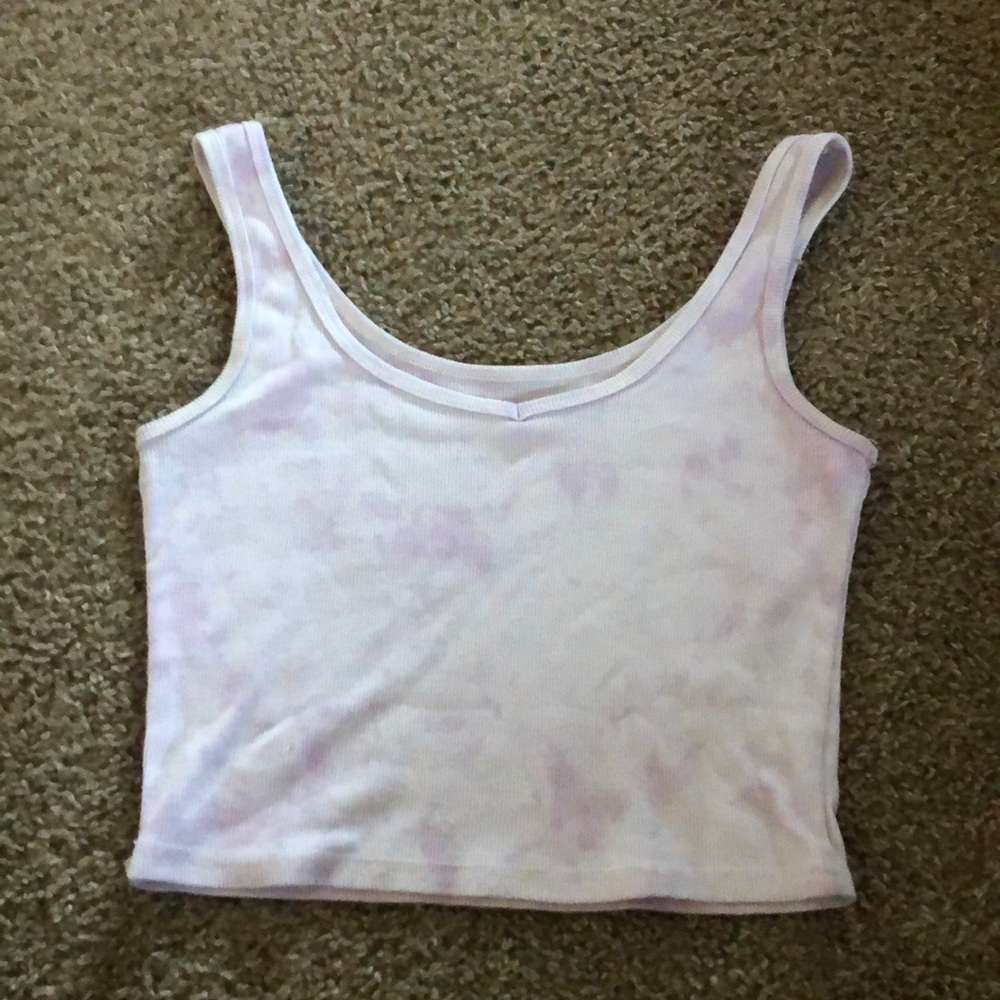 Purple tie-dye tank top